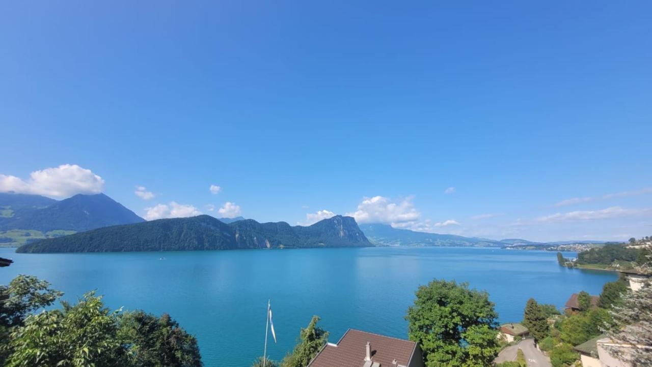 Villa Bootsmann Mit Spektakulaerer Seesicht Nahe Badestrand Vitznau Exterior foto